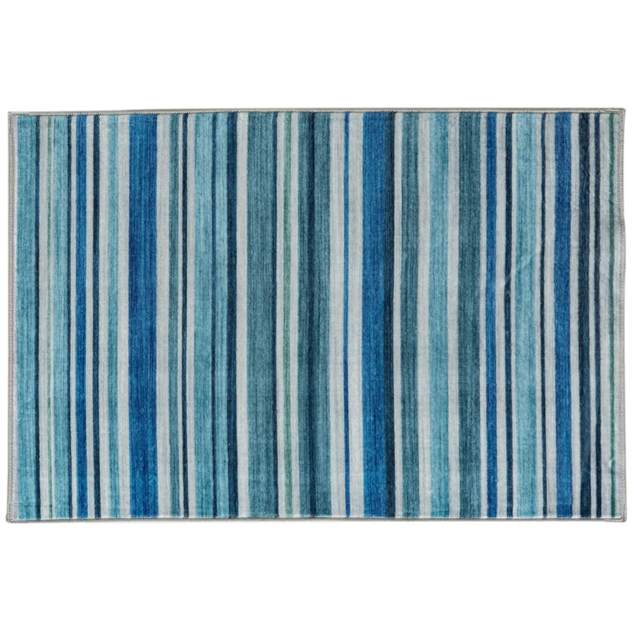 Blue Stripe Washable Rug by Ashland®